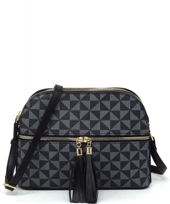 Monogram Multi Compartment Dome Crossbody Bag PM2673 BLACK